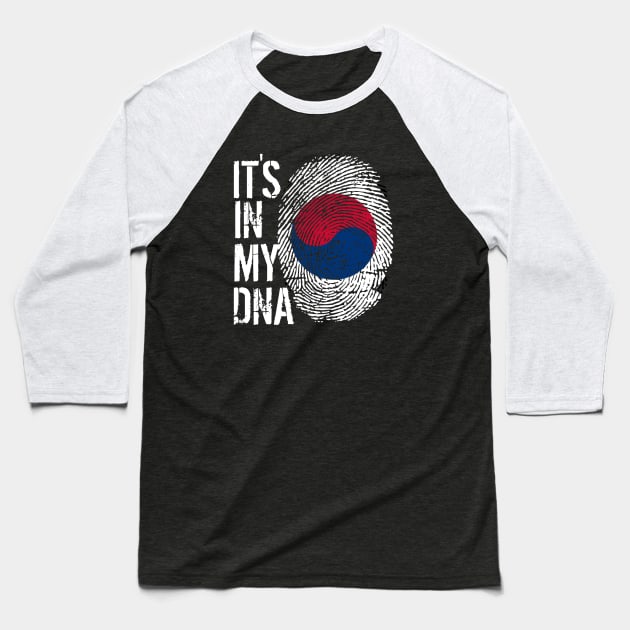 Korea Flag Fingerprint My Story DNA Korean Baseball T-Shirt by Your Culture & Merch